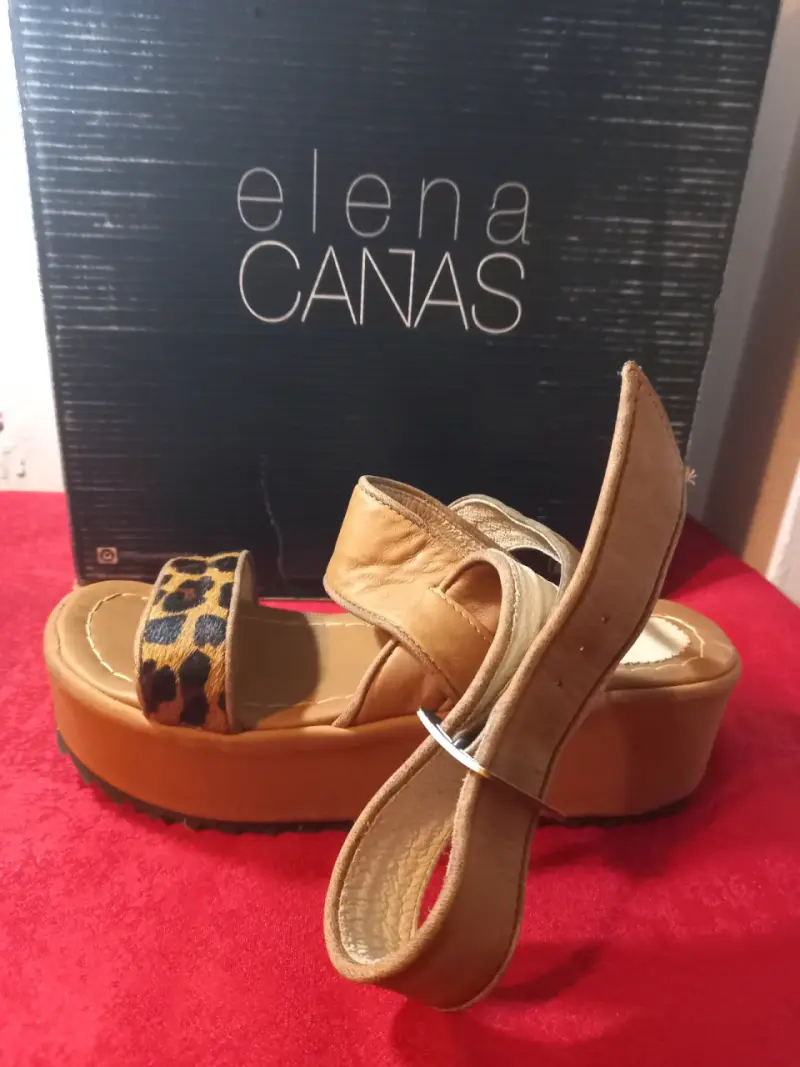 Sandalias Plataforma Elena Cañas Animal Print - 3