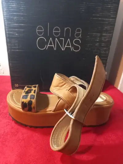 Sandalias Plataforma Elena Cañas Animal Print - miniatura 3