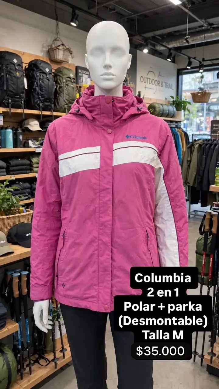 Parka desmontable Columbia 2 en 1 rosa