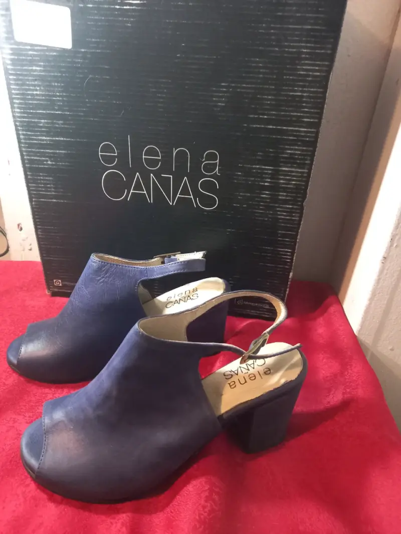 Zapatos de tacón azul Elena Cañas - 3