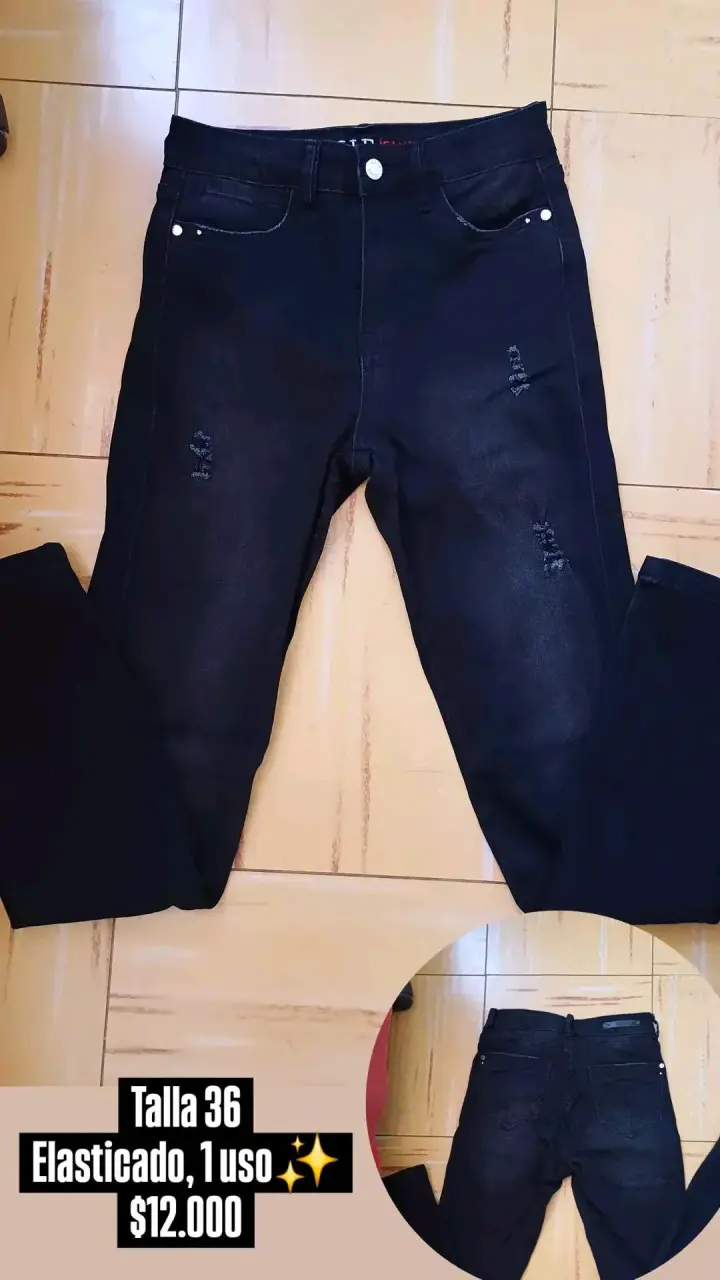 Jeans denim negro - 1