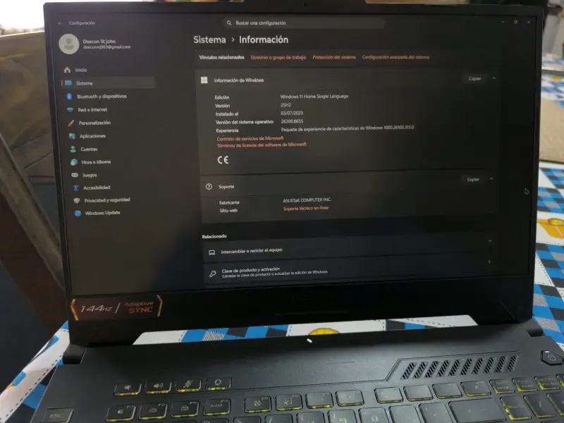 Laptop ASUS TUF Gaming con pantalla 144Hz - 4