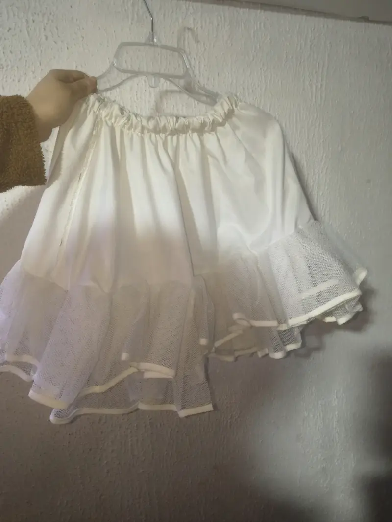 Vestido de cueca blanco y morado - 4