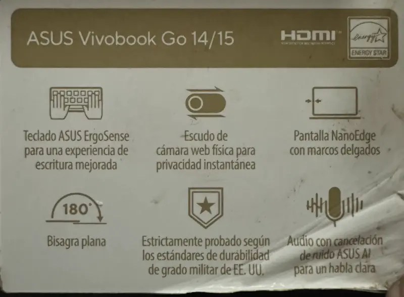 Laptop ASUS Vivobook Go 14/15 con Intel Core i3 - 3