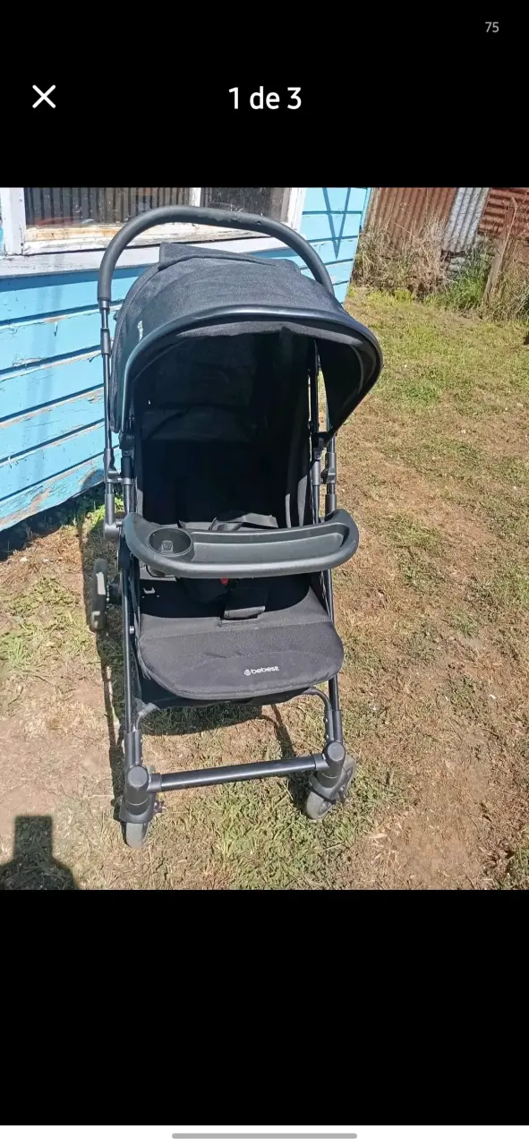 Coche de bebé Bebesit negro plegable - 1