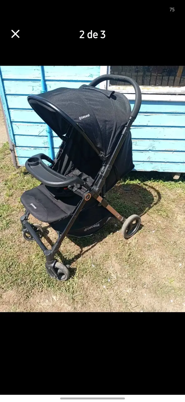 Coche de bebé Bebesit negro plegable - 2