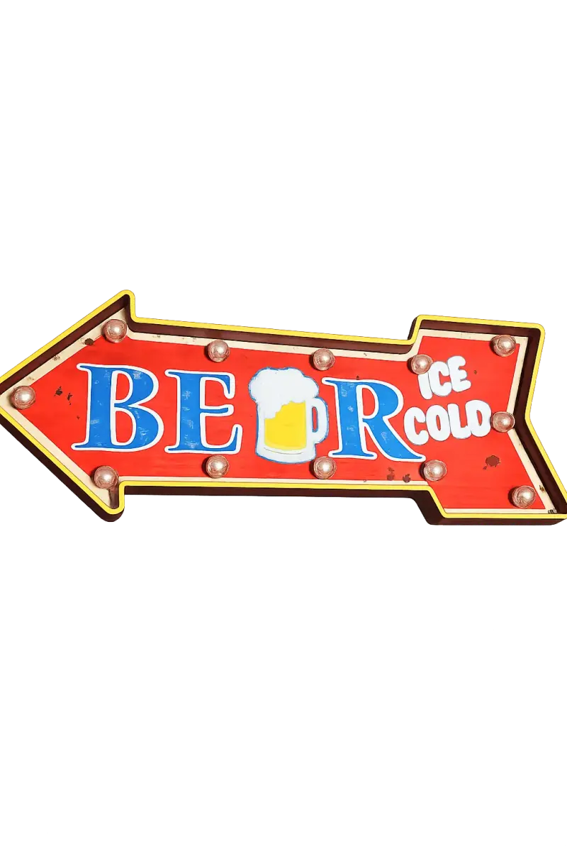 Letrero Decorativo Flecha Beer Ice Cold