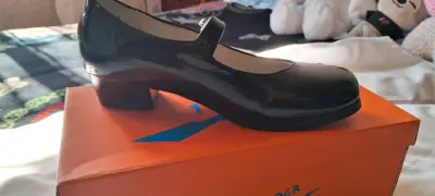 Zapatos de huasa charol negro para niña con hebil - miniatura 1