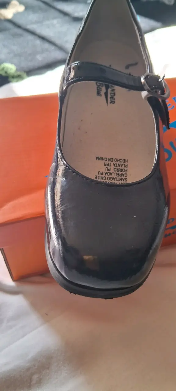 Zapatos de huasa charol negro para niña con hebil - 2
