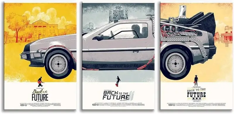 Set de 3 cuadros de Back to the Future