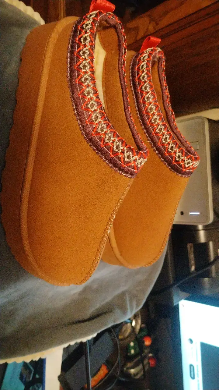Pantuflas de invierno con diseño étnico - 1