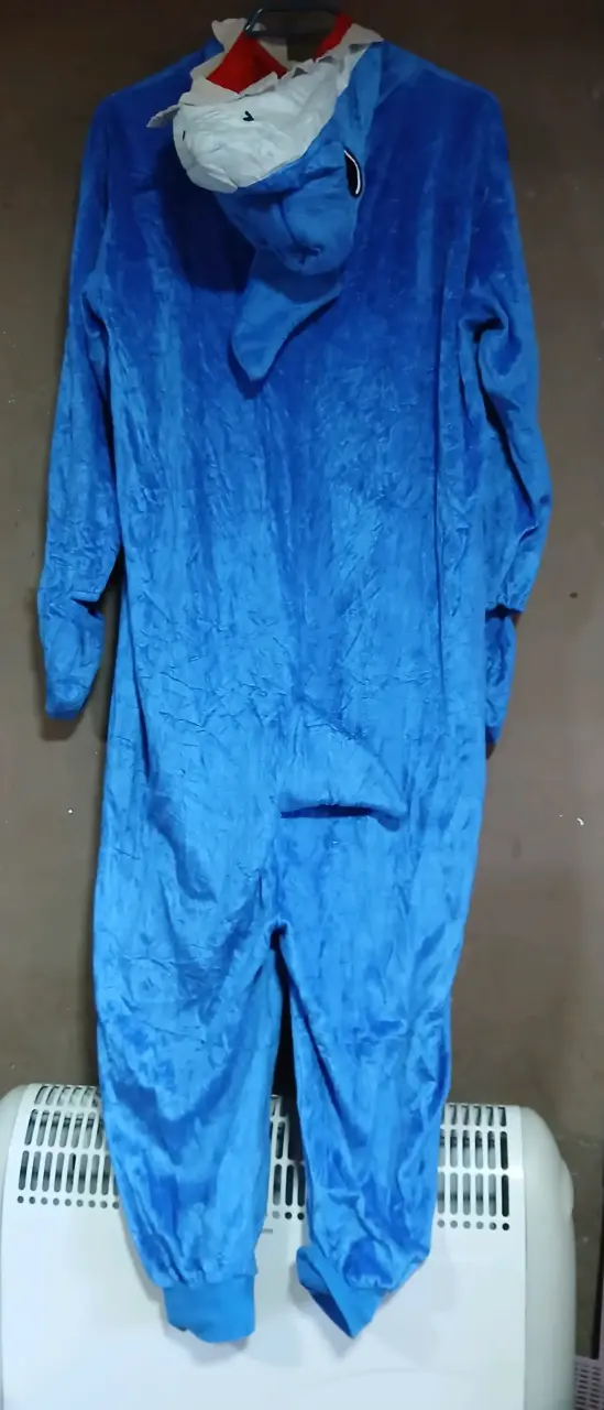 Disfraz de tiburón azul talla S-M - 2