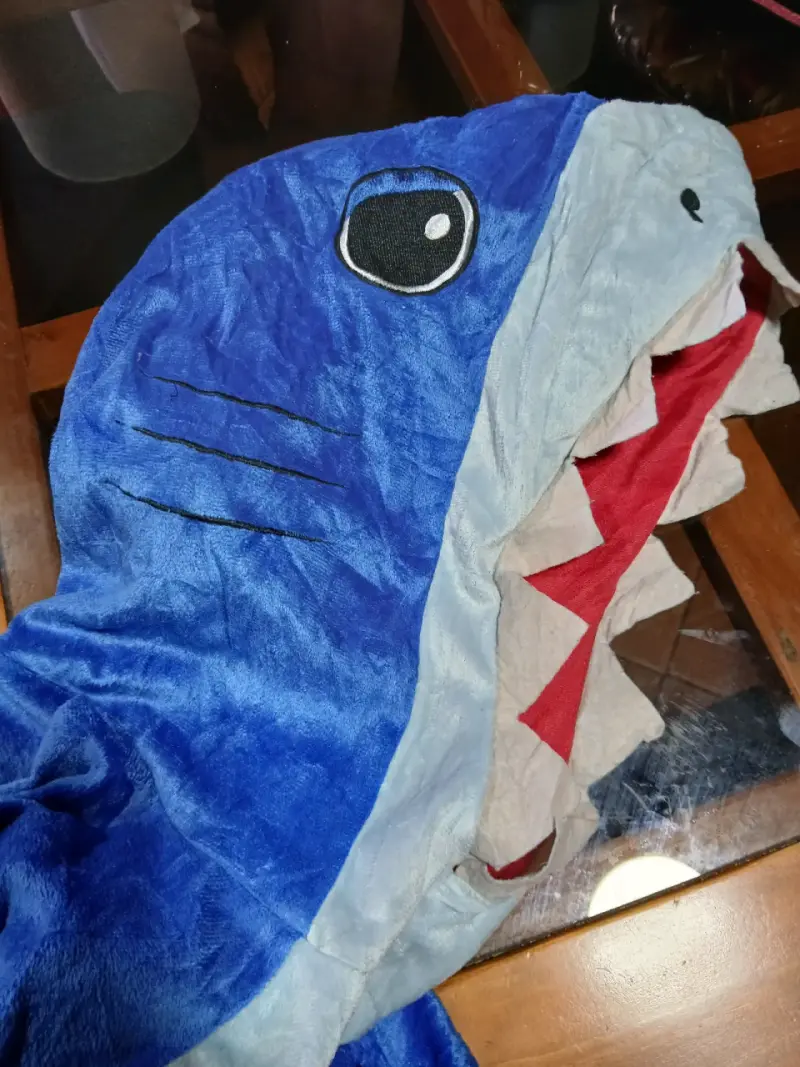 Disfraz de tiburón azul talla S-M - 3