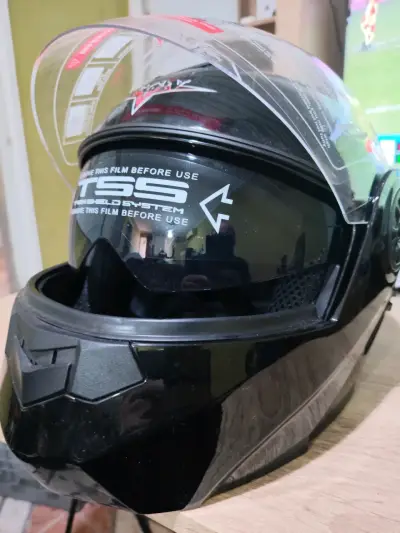 Casco de moto negro con visor FGN - miniatura 4