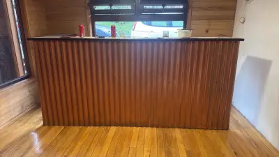 Barra de metal y madera para bar o cocina - miniatura 2