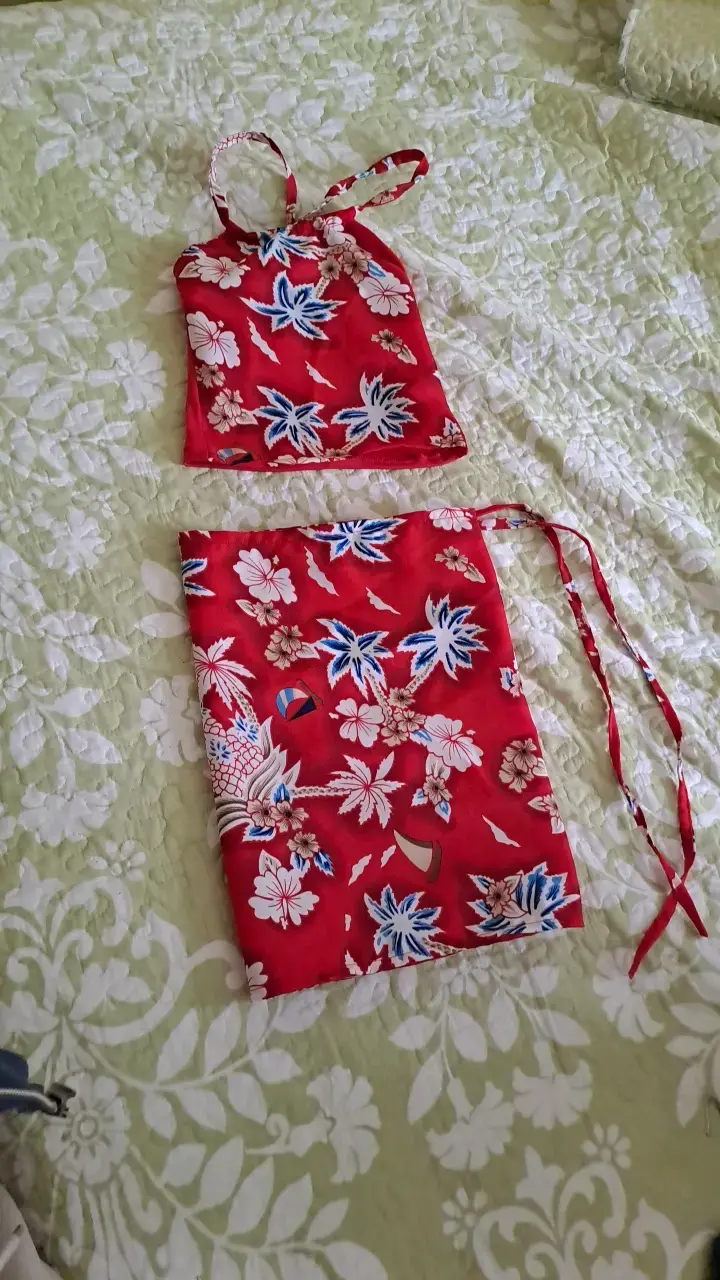 Vestido de niña folclórico con detalles azules - 3