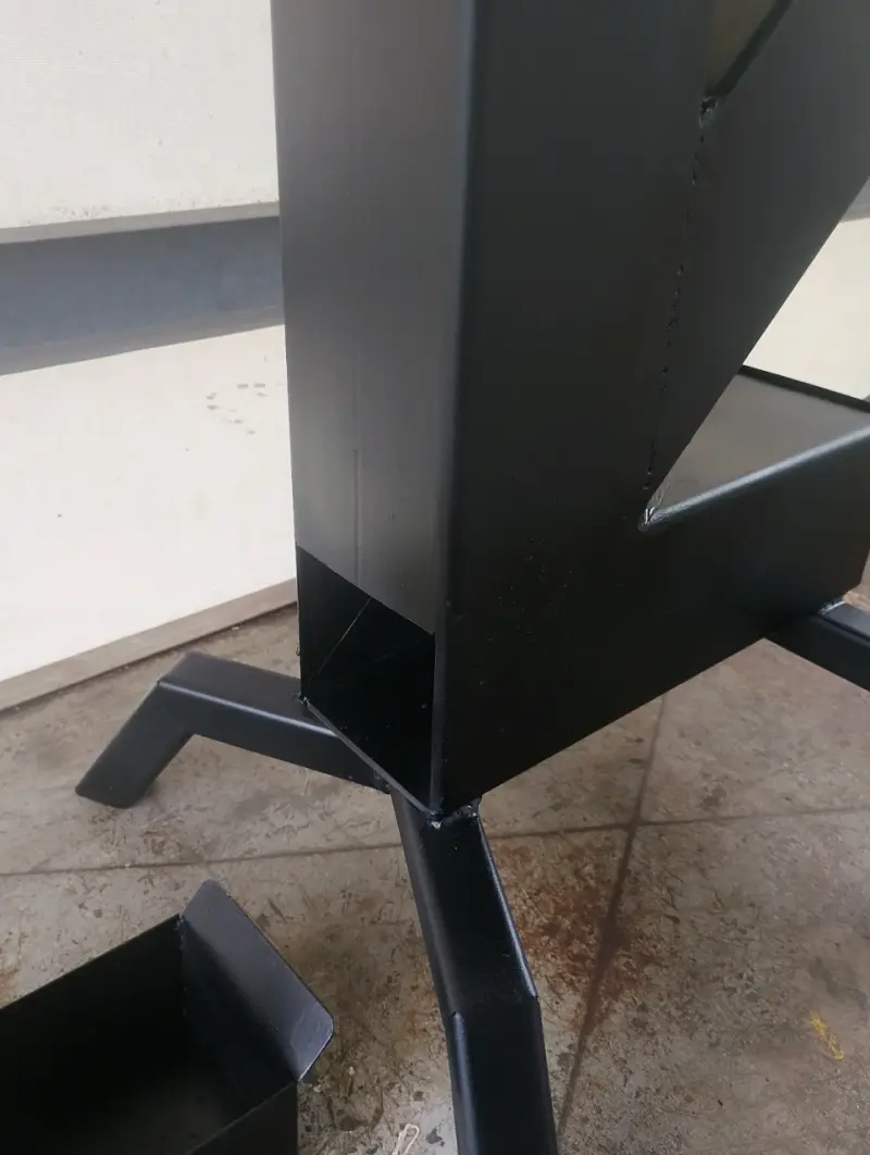 Estufa a leña de acero negra para exteriores - 3