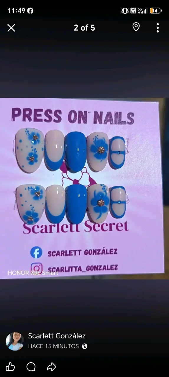 Uñas postizas creadas a mano Scarlett Secret - 1