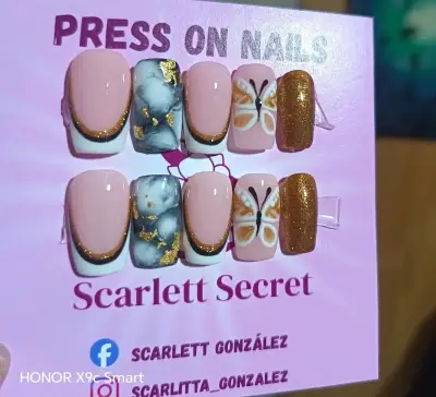 Uñas postizas creadas a mano Scarlett Secret - miniatura 6