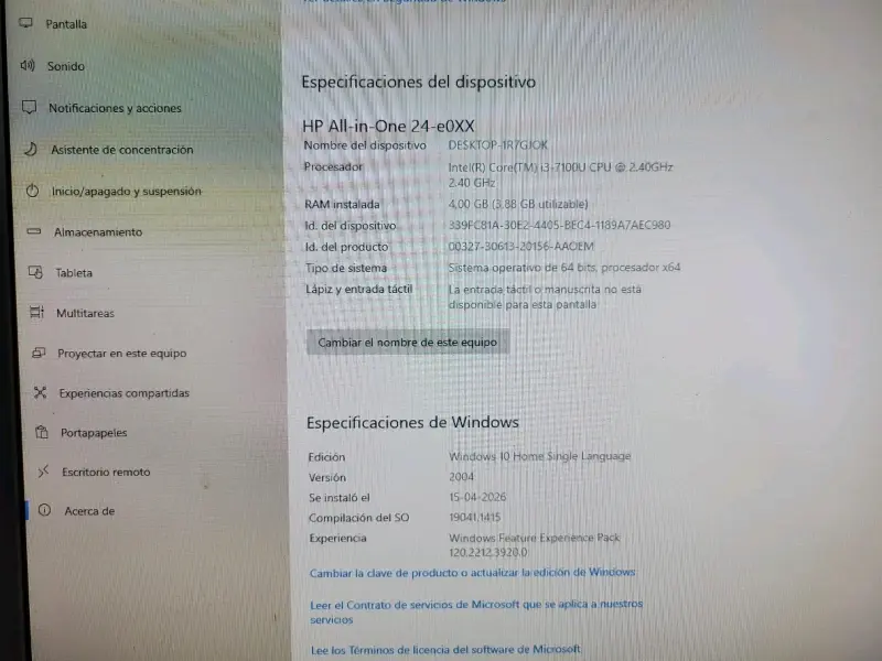 “PC Todo en Uno HP 24” i3 + 1TB + Teclado y Mouse - 3