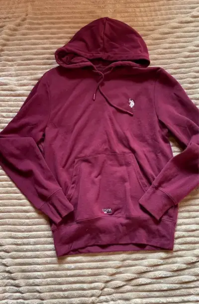 Polerón con capucha burdeos U.S. Polo Assn - miniatura 1