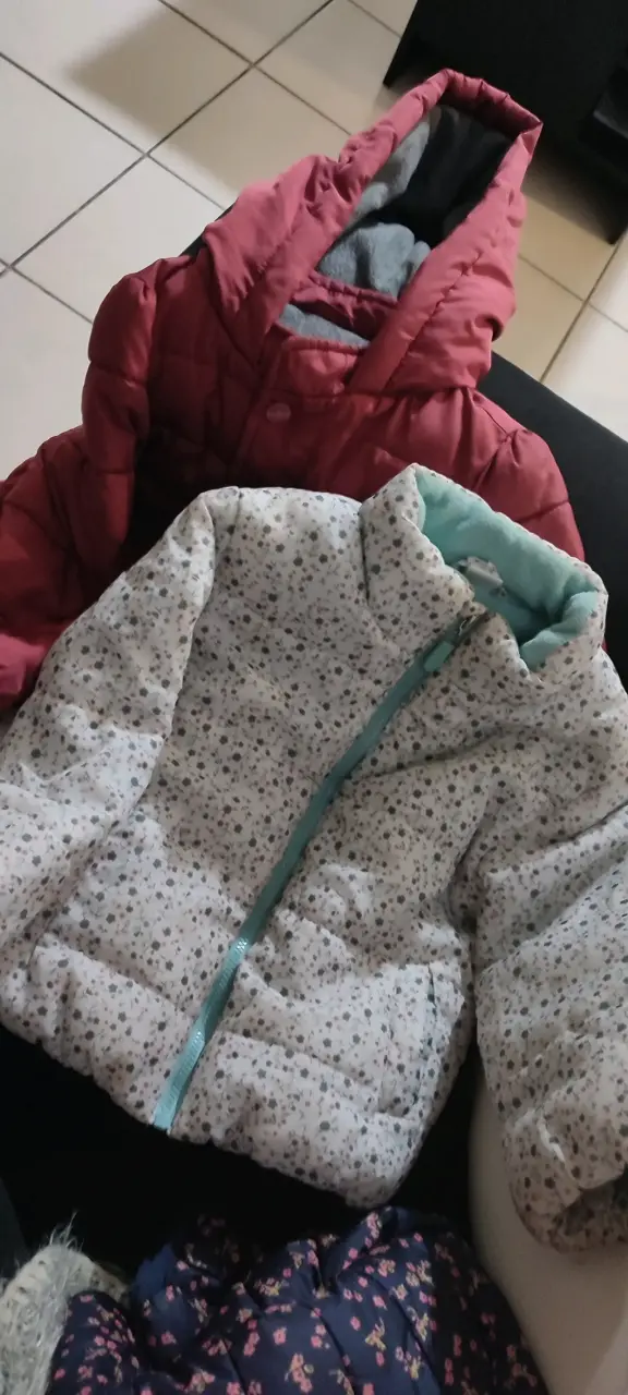 Chaquetas acolchadas para niña con diseño floral y - 2