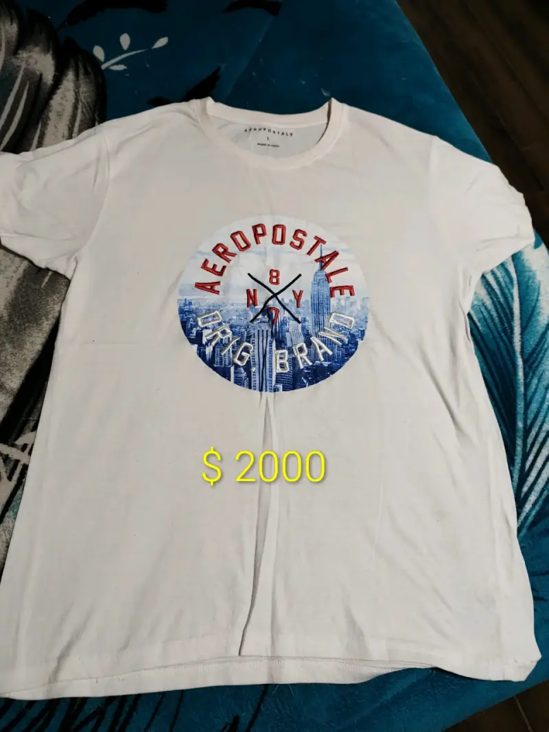 Polera Blanca Aeropostale con Estampado - 1
