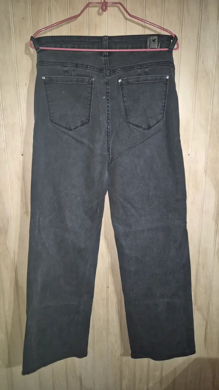 Jeans negros de mezclilla para mujer - 2