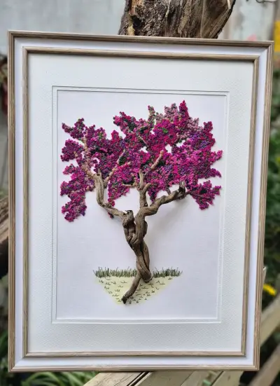 Bugambilia bordado en papel - miniatura 1