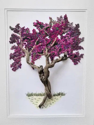 Bugambilia bordado en papel - miniatura 2