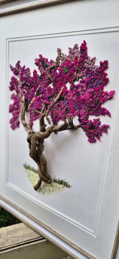 Bugambilia bordado en papel - miniatura 4