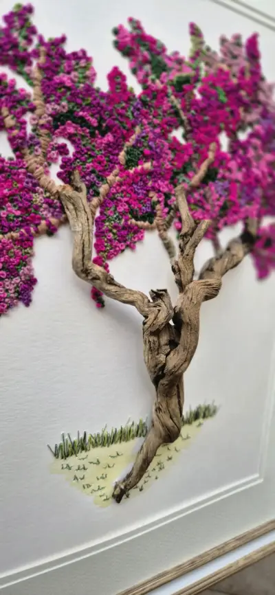 Bugambilia bordado en papel - miniatura 5