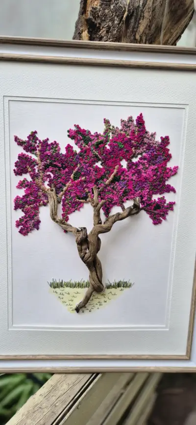Bugambilia bordado en papel - miniatura 6