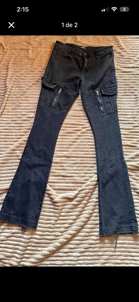 Pantalones cargo negros para hombre - 1