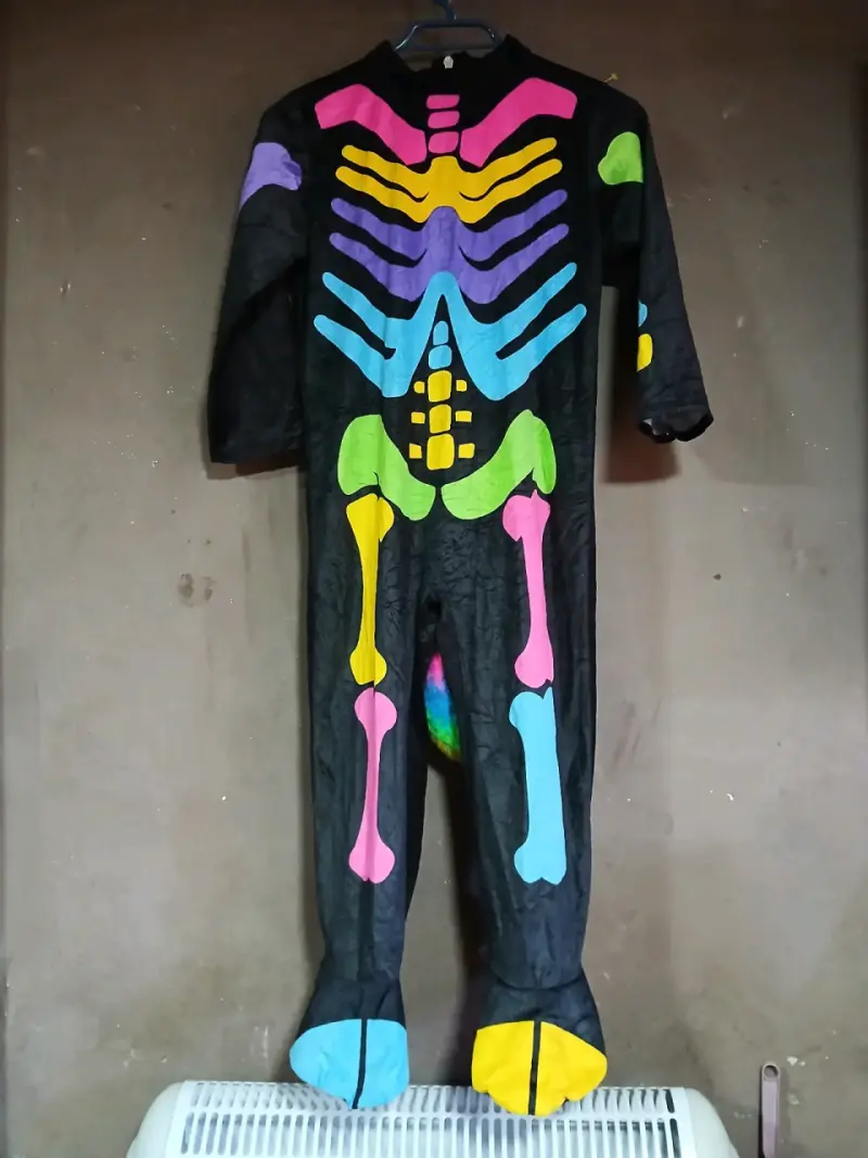 Disfraz de esqueleto multicolor para niños - 1