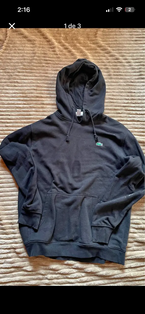 Polerón con capucha negro Lacoste para hombre - 1