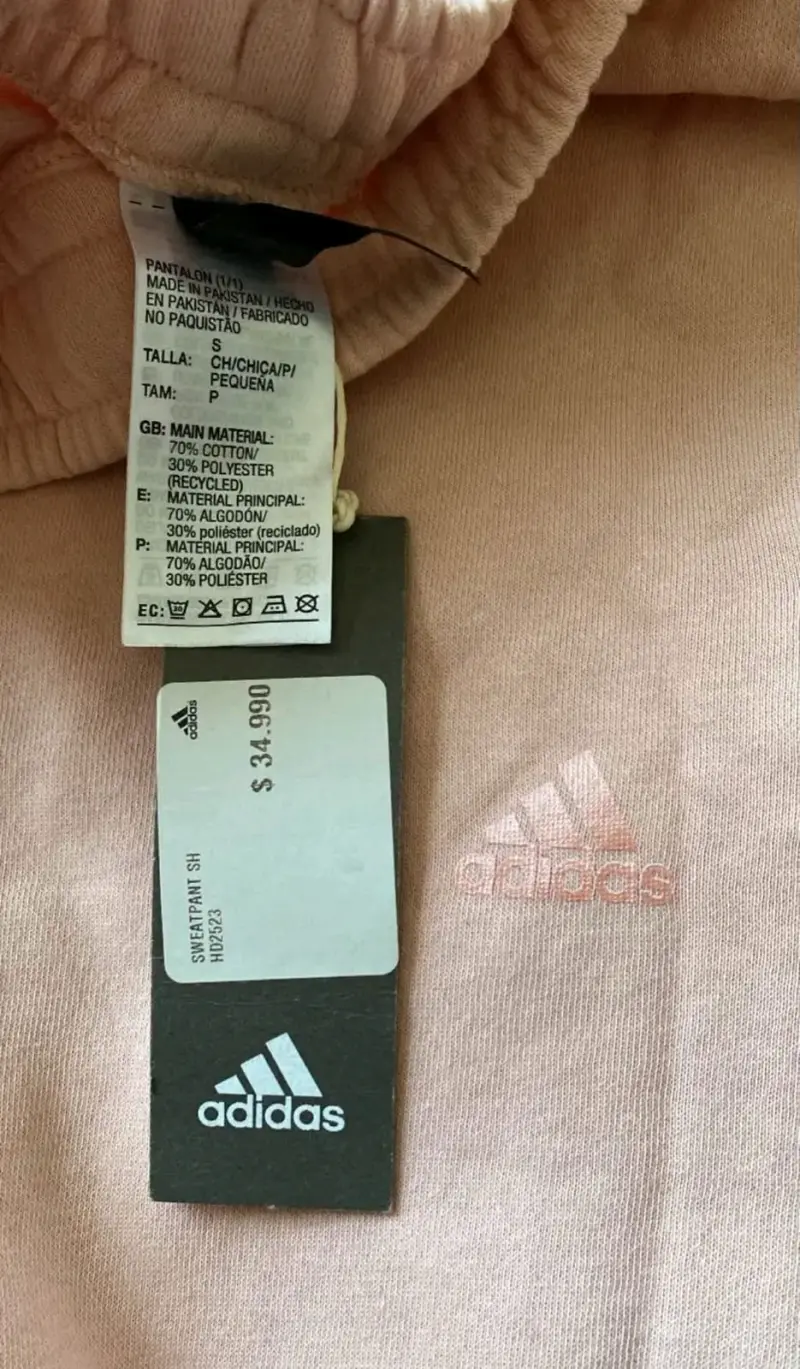 Pantalón deportivo rosa Adidas talla S - 1