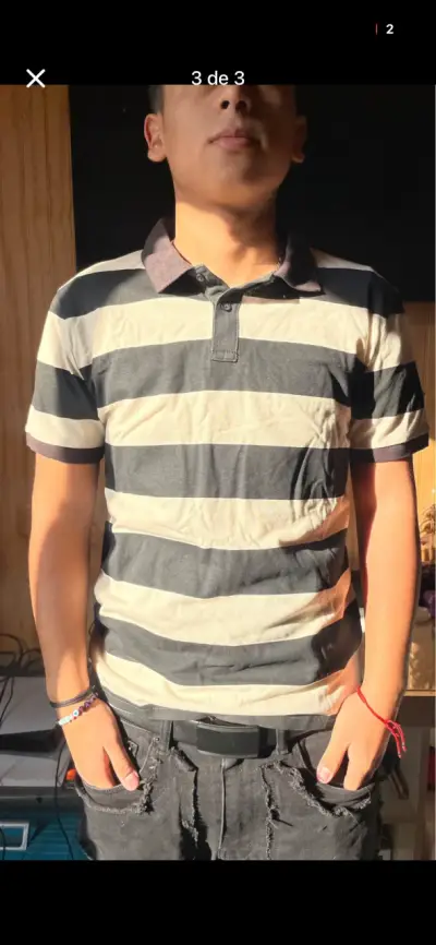 Polera Polo a Rayas H&M para Hombre - miniatura 3