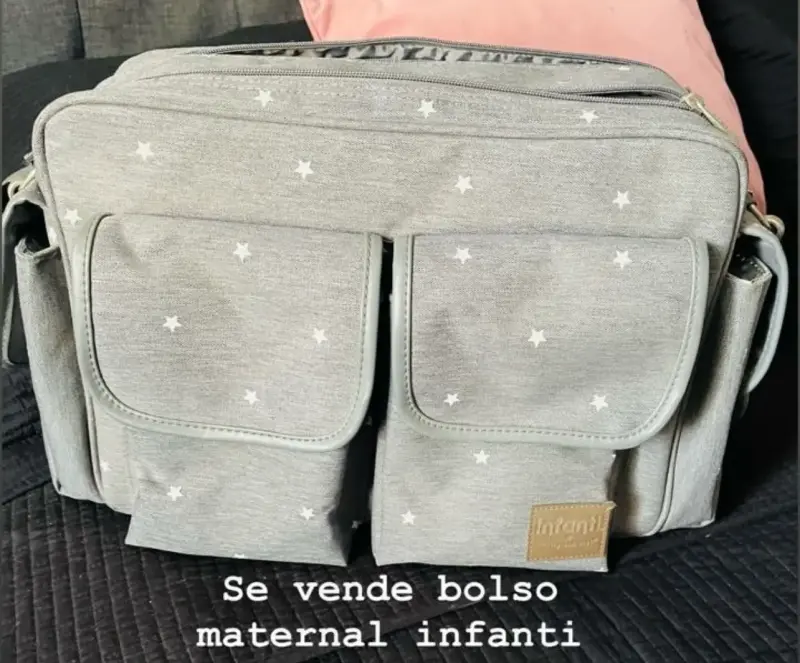 Bolso maternal gris con estrellas Infanti