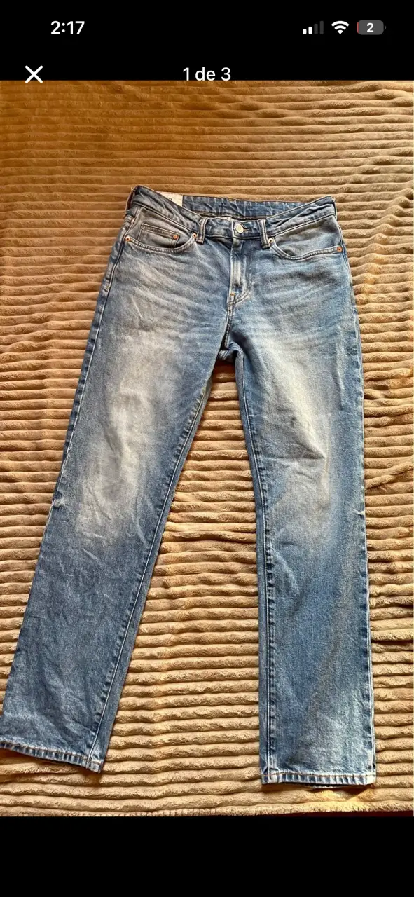 Jeans H&M Straight Regular Fit Azul - 1