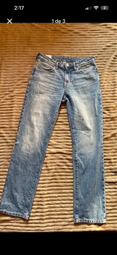 Jeans H&M Straight Regular Fit Azul - miniatura 1
