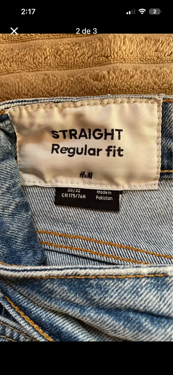 Jeans H&M Straight Regular Fit Azul - 2