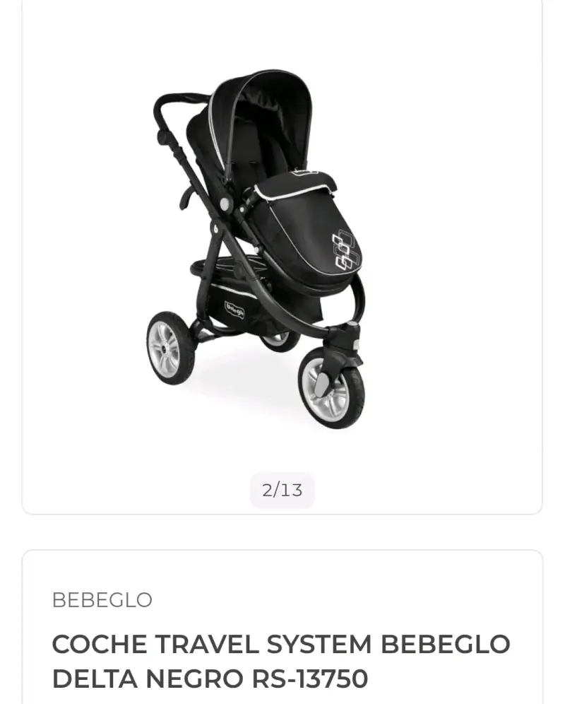 Coche Travel System Bebeglo Delta Negro RS-13750 - 1