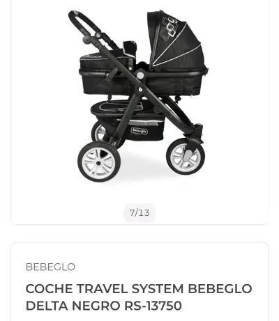 Coche Travel System Bebeglo Delta Negro RS-13750 - miniatura 2