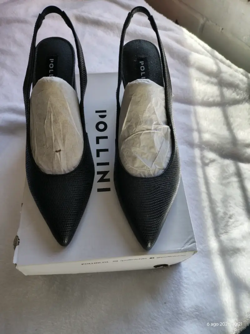 Zapatos de tacón negro Pollini elegantes Talla 38 - 5