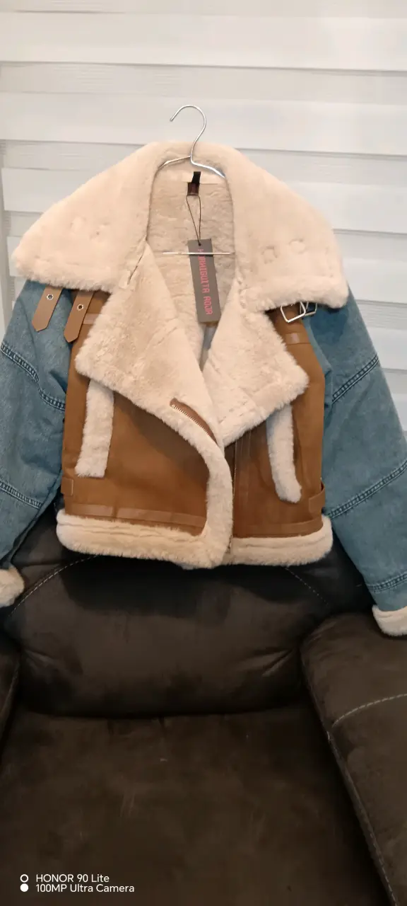 Chaqueta de mezclilla con forro de piel sintética - 2