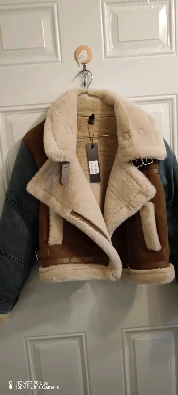 Chaqueta de mezclilla con forro de piel sintética - 4