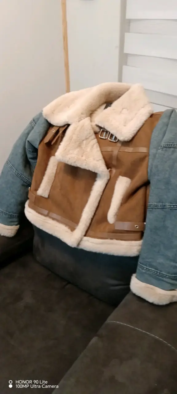 Chaqueta de mezclilla con forro de piel sintética - 5