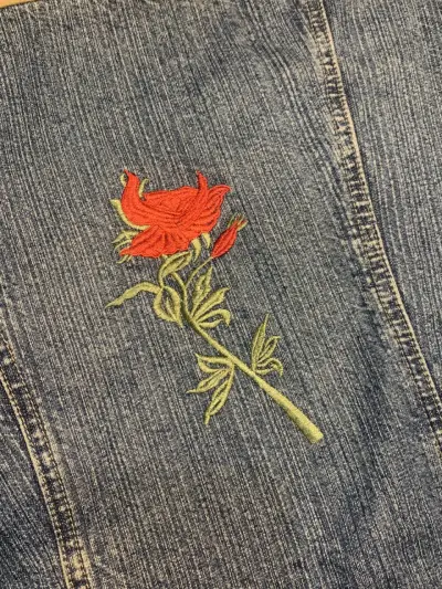 Chaqueta de mezclilla vaquera cuerina boho bordada - miniatura 3
