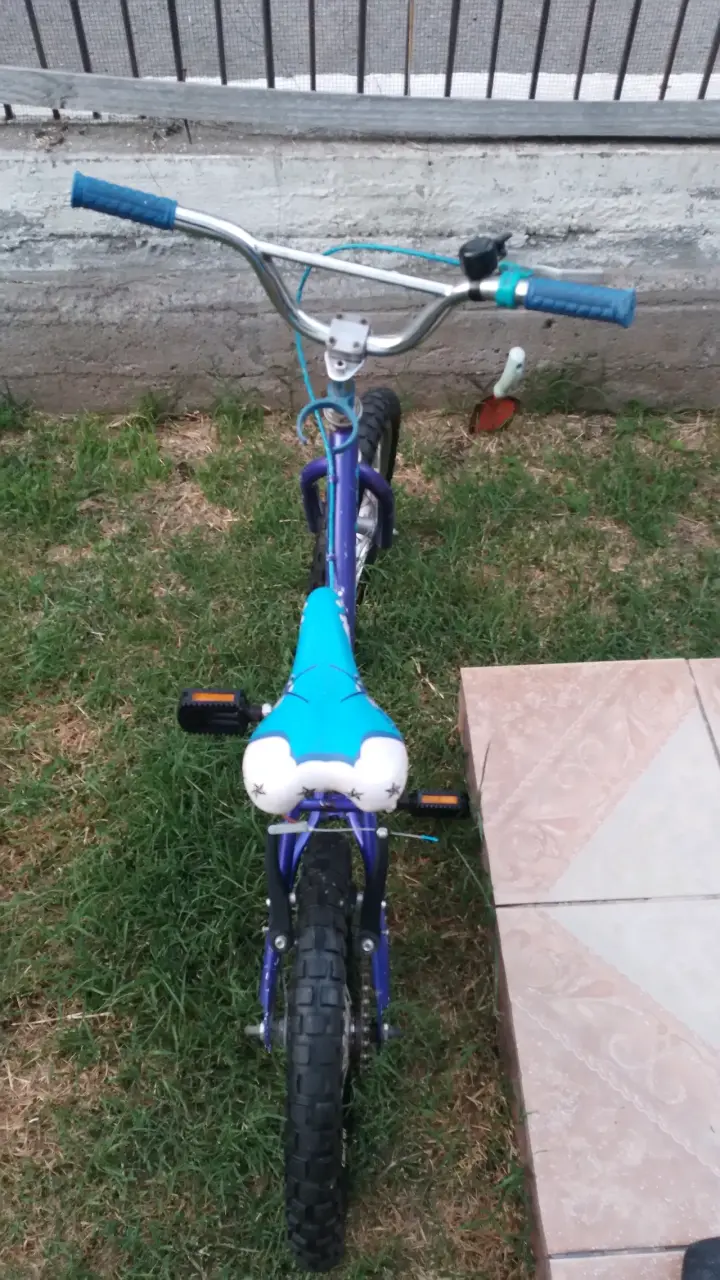 Bicicleta infantil Trek azul con diseño divertido - 1